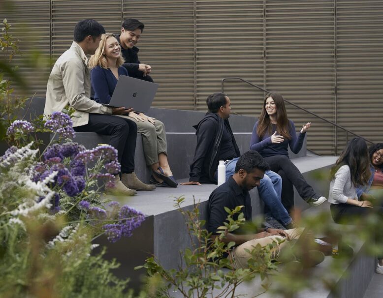 people sitting on stairs